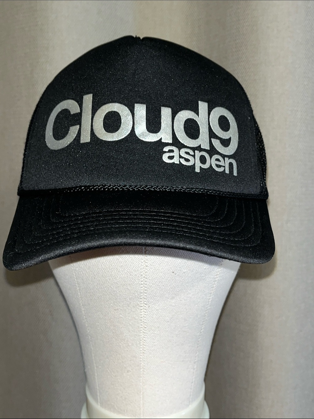 NWOT Cloud9 aspen Black Logo Trucker Hat